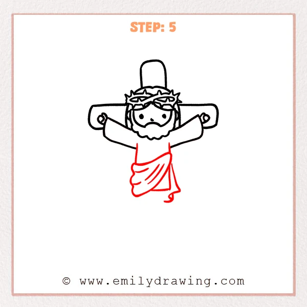 how to draw a jesus on the cross - Step 5